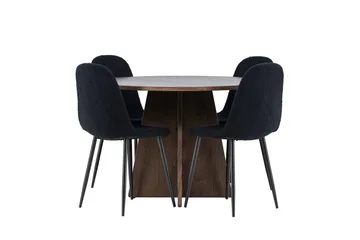 Bootcut Runt Litet Matbord 110 cm med 4 Polar Matstol - Möbler - Bord & matgrupper - Matgrupper