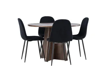 Bootcut Runt Litet Matbord 110 cm med 4 Polar Matstol - Möbler - Bord & matgrupper - Matgrupper