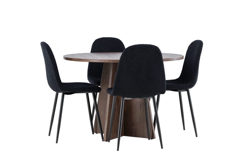 Bootcut Runt Litet Matbord 110 cm med 4 Polar Matstol - Möbler - Bord & matgrupper - Matgrupper