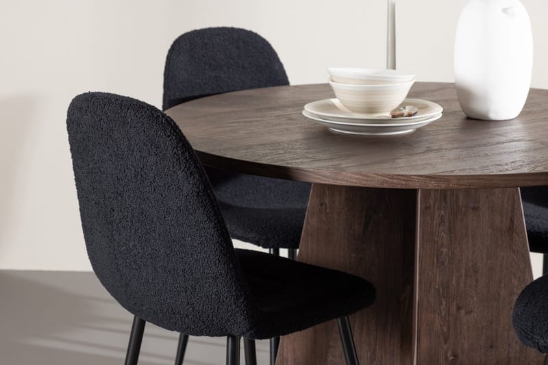 Bootcut Runt Litet Matbord 110 cm med 4 Polar Matstol - Möbler - Bord & matgrupper - Matgrupper