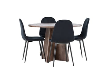 Bootcut Runt Litet Matbord 110 cm med 4 Polar Köksstol - Möbler - Bord & matgrupper - Matgrupper