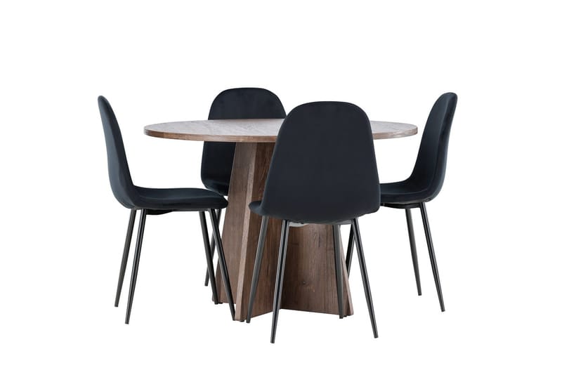 Bootcut Runt Litet Matbord 110 cm med 4 Polar Köksstol - Möbler - Bord & matgrupper - Matgrupper
