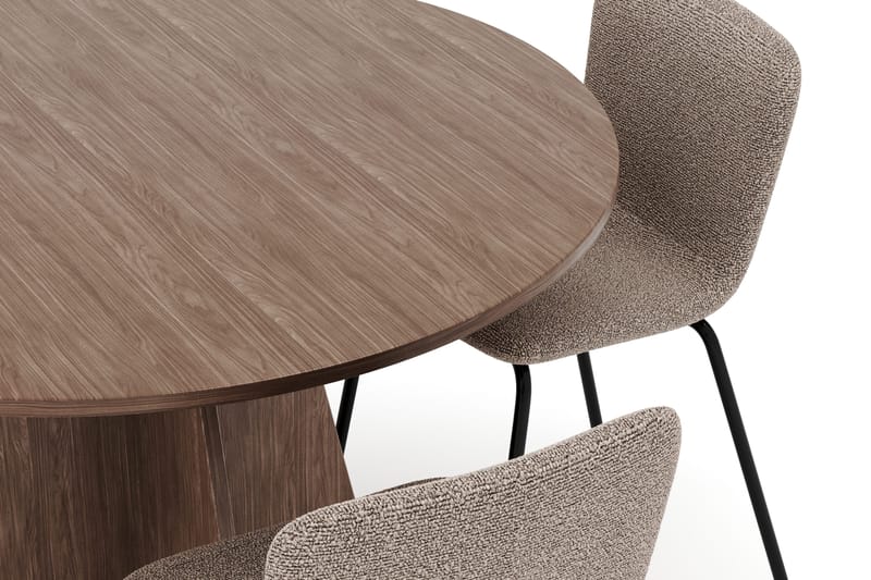 Bootcut Runt Litet Matbord Valnöt 110 cm med 4 Katy Matstolar - Möbler - Bord & matgrupper - Matgrupper