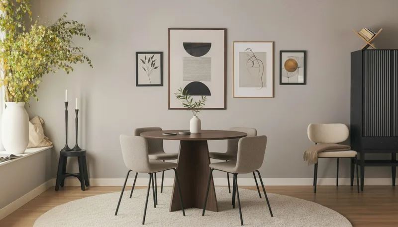 Bootcut Runt Litet Matbord Valnöt 110 cm med 4 Katy Matstolar - Möbler - Bord & matgrupper - Matgrupper