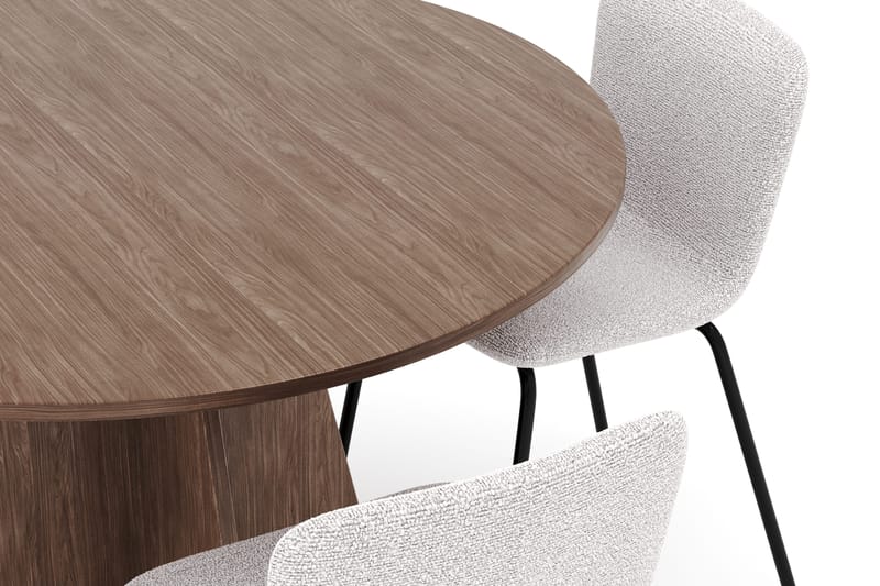 Bootcut Runt Litet Matbord Valnöt 110 cm med 4 Katy Matstolar - Möbler - Bord & matgrupper - Matgrupper