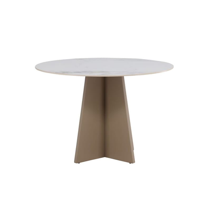 Bootcut Runt Matbord 110 cm i Sten med Marmorutseende - Beige - Möbler - Bord & matgrupper - Matbord & köksbord