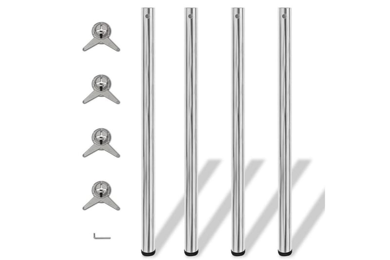 4 Justerbara bordsben i krom 1100 mm - Silver - Möbler - Bord & matgrupper - Bordstillbehör - Bordsben