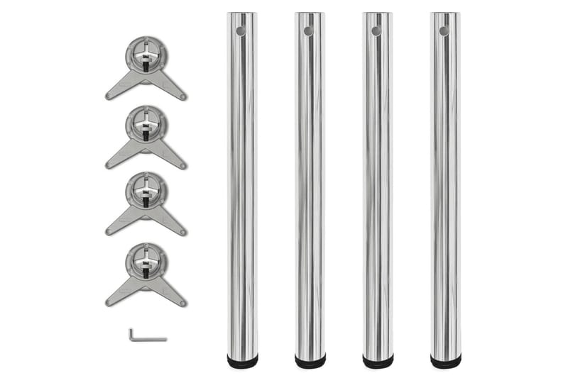 Höjdjusterbara bordsben 4 st krom 710 mm - Silver - Möbler - Bord & matgrupper - Bordstillbehör - Bordsben