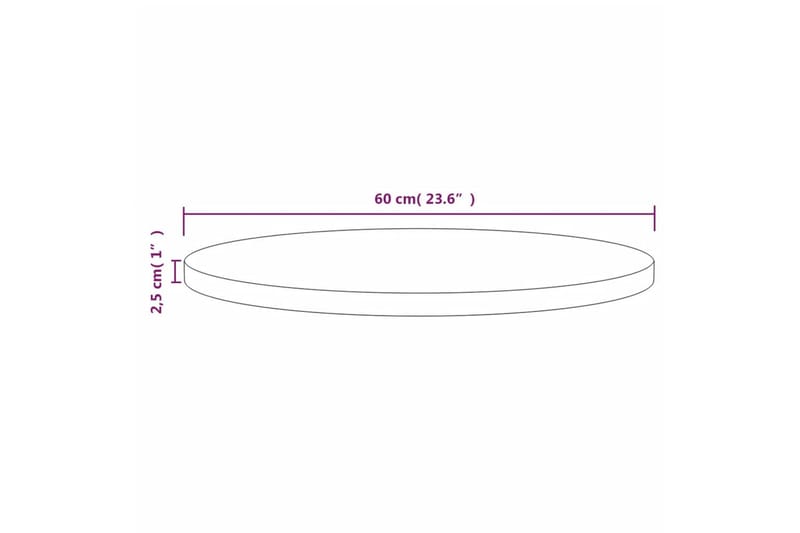 Bordsskiva 60x2,5 cm massiv furu - Brun - Bordsskiva