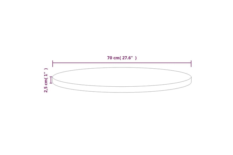 Bordsskiva 70x2,5 cm massiv furu - Brun - Bordsskiva