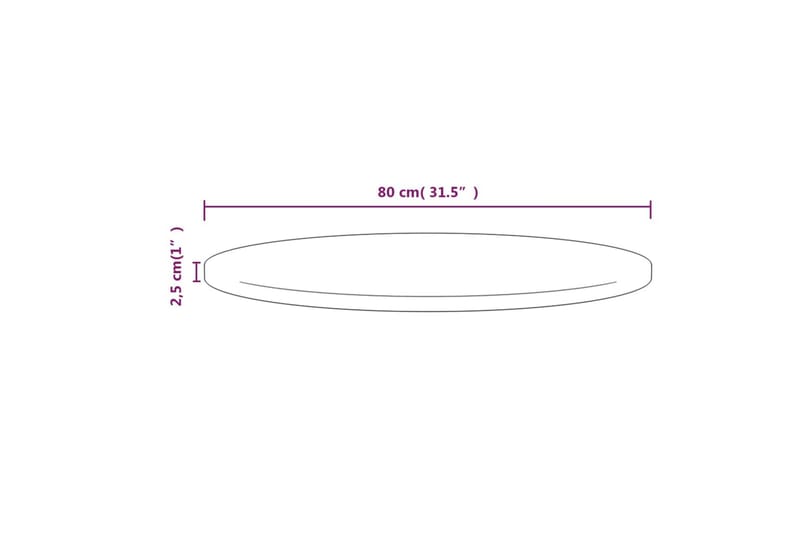 Bordsskiva 80x2,5 cm massiv furu - Brun - Möbler - Bord & matgrupper - Bordstillbehör - Bordsskiva