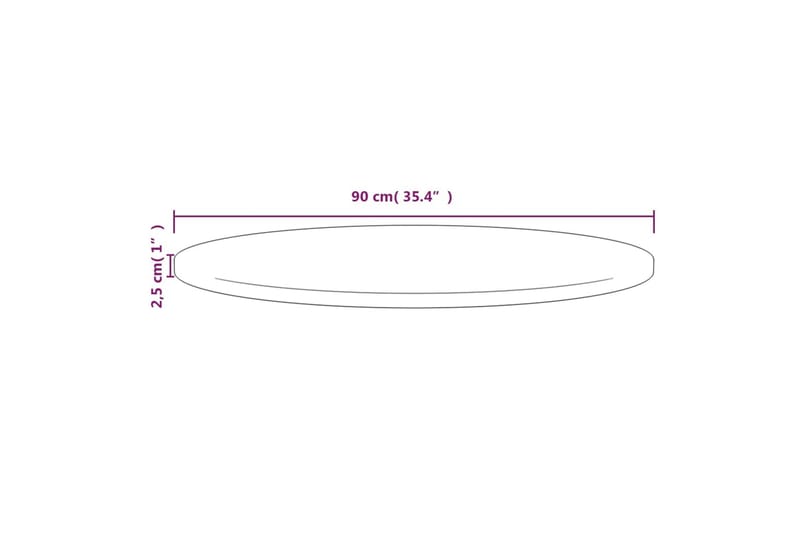 Bordsskiva 90x2,5 cm massiv furu - Brun - Bordsskiva