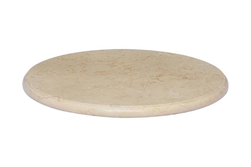Bordsskiva gräddvit Ã˜50x2,5 cm marmor - Vit - Bordsskiva