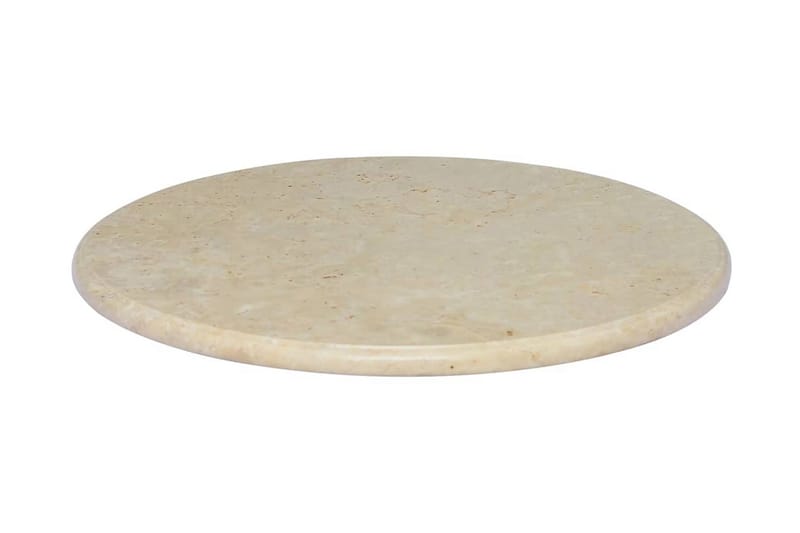 Bordsskiva gräddvit Ã˜60x2,5 cm marmor - Vit - Bordsskiva