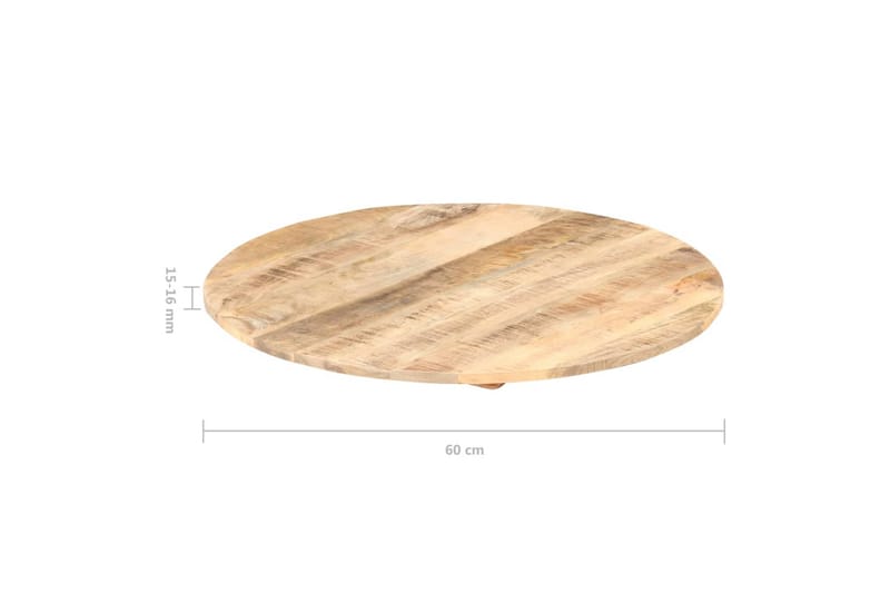 Bordsskiva i massivt mangoträ rund 15-16 mm 60 cm - Brun - Möbler - Bord & matgrupper - Bordstillbehör - Bordsskiva