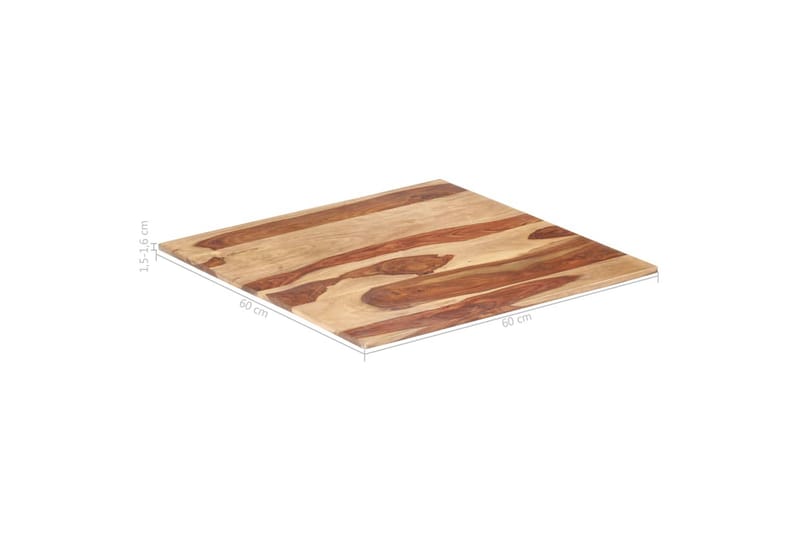 Bordsskiva i massivt sheshamträ 15-16 mm 60x60 cm - Brun - Möbler - Bord & matgrupper - Bordstillbehör - Bordsskiva