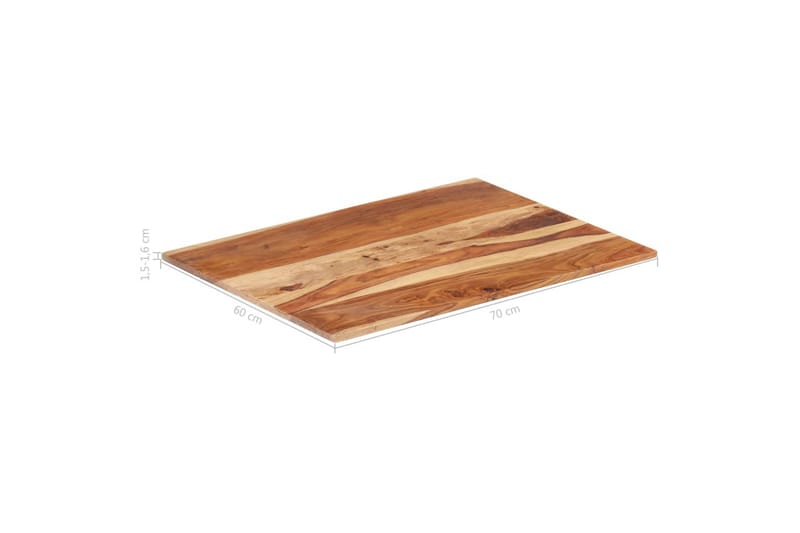 Bordsskiva i massivt sheshamträ 15-16 mm 60x70 cm - Brun - Möbler - Bord & matgrupper - Bordstillbehör - Bordsskiva