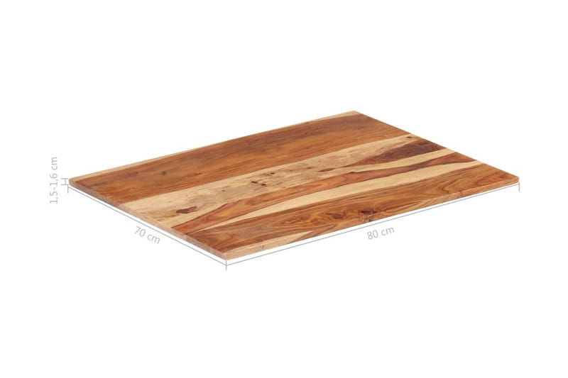 Bordsskiva i massivt sheshamträ 15-16 mm 70x80 cm - Brun - Möbler - Bord & matgrupper - Bordstillbehör - Bordsskiva