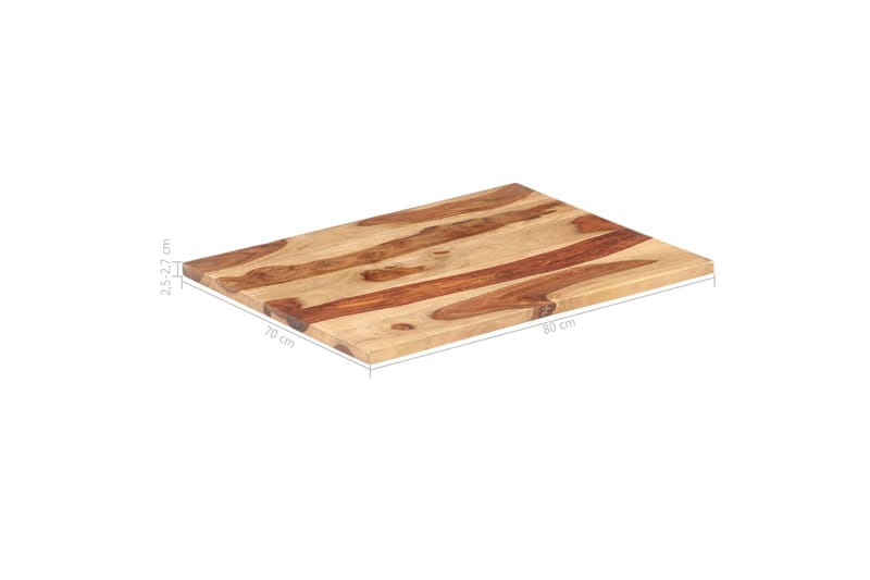 Bordsskiva i massivt sheshamträ 25-27 mm 70x80 cm - Brun - Möbler - Bord & matgrupper - Bordstillbehör - Bordsskiva
