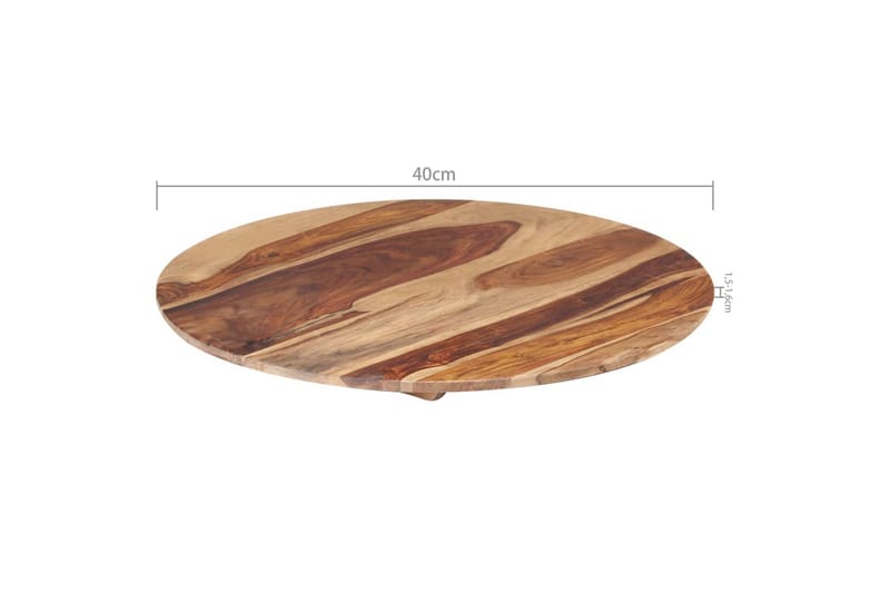 Bordsskiva i massivt sheshamträ rund 15-16 mm 40 cm - Brun - Möbler - Bord & matgrupper - Bordstillbehör - Bordsskiva