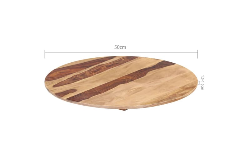 Bordsskiva i massivt sheshamträ rund 15-16 mm 50 cm - Brun - Möbler - Bord & matgrupper - Bordstillbehör - Bordsskiva