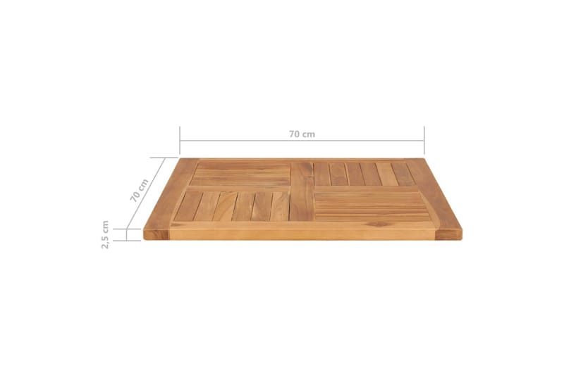 Bordsskiva massiv teak 70x70x2,5 cm - Brun - Möbler - Bord & matgrupper - Bordstillbehör - Bordsskiva