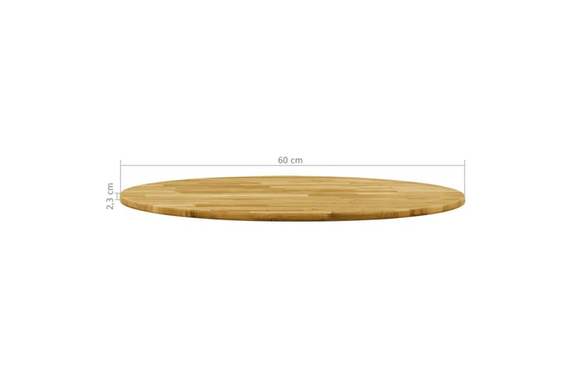 Bordsskiva massivt ekträ rund 23 cm 600 mm - Brun - Möbler - Bord & matgrupper - Bordstillbehör - Bordsskiva