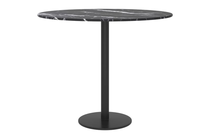 Bordsskiva svart Ã˜50x0,8 cm härdat glas med marmortextur - Svart - Möbler - Bord & matgrupper - Bordstillbehör - Bordsskiva