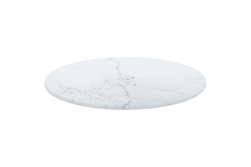 Bordsskiva vit Ã˜30x0,8 cm härdat glas med marmortextur - Vit - Möbler - Bord & matgrupper - Bordstillbehör - Bordsskiva