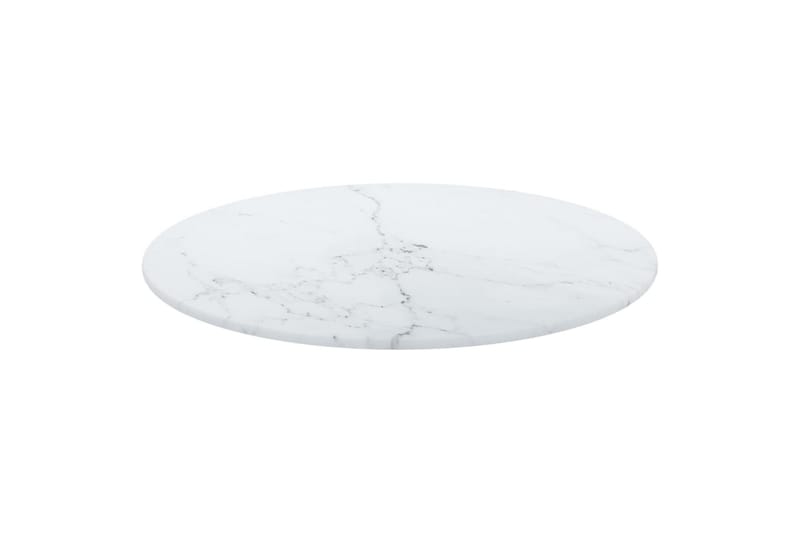 Bordsskiva vit Ã˜40x0,8 cm härdat glas med marmortextur - Vit - Möbler - Bord & matgrupper - Bordstillbehör - Bordsskiva