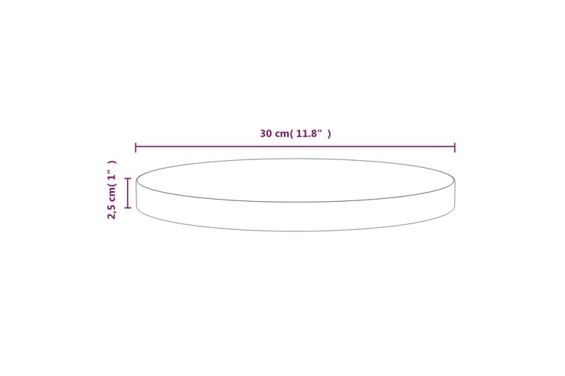 Bordsskiva vit 30x2,5 cm massiv furu - Vit - Möbler - Bord & matgrupper - Bordstillbehör - Bordsskiva