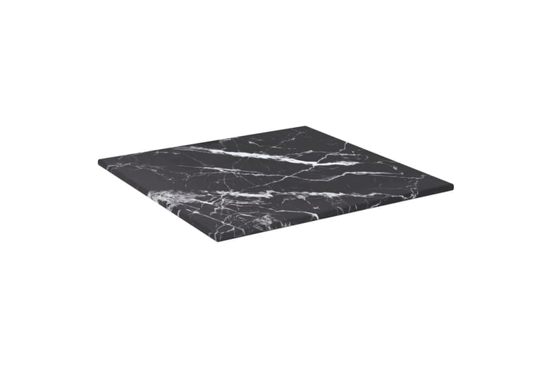Bordsskiva vit 30x30 cm 6 mm härdat glas med marmortextur - Svart - Möbler - Bord & matgrupper - Bordstillbehör - Bordsskiva