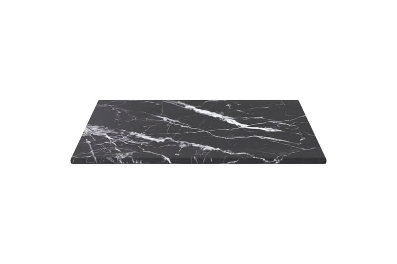 Bordsskiva vit 30x30 cm 6 mm härdat glas med marmortextur - Svart - Möbler - Bord & matgrupper - Bordstillbehör - Bordsskiva