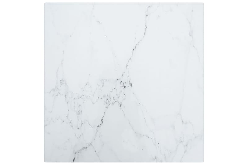 Bordsskiva vit 30x30 cm 6 mm härdat glas med marmortextur - Vit - Möbler - Bord & matgrupper - Bordstillbehör - Bordsskiva