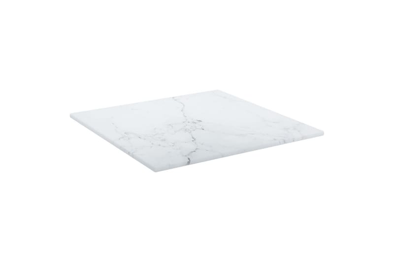 Bordsskiva vit 30x30 cm 6 mm härdat glas med marmortextur - Vit - Möbler - Bord & matgrupper - Bordstillbehör - Bordsskiva