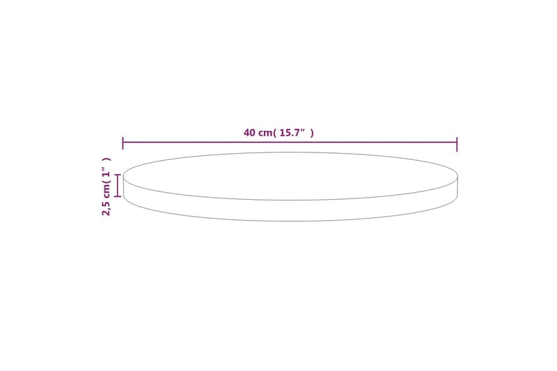 Bordsskiva vit 40x2,5 cm massiv furu - Vit - Bordsskiva