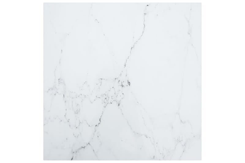 Bordsskiva vit 70x70 cm 6 mm härdat glas med marmortextur - Vit - Möbler - Bord & matgrupper - Bordstillbehör - Bordsskiva