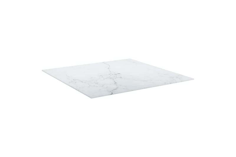 Bordsskiva vit 70x70 cm 6 mm härdat glas med marmortextur - Vit - Möbler - Bord & matgrupper - Bordstillbehör - Bordsskiva