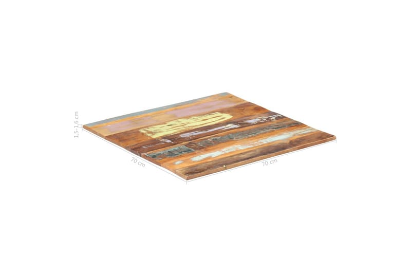 Fyrkantig bordsskiva 70x70 cm 15-16 mm massivt återvunnet tr - Flerfärgad - Möbler - Bord & matgrupper - Bordstillbehör - Bordsskiva