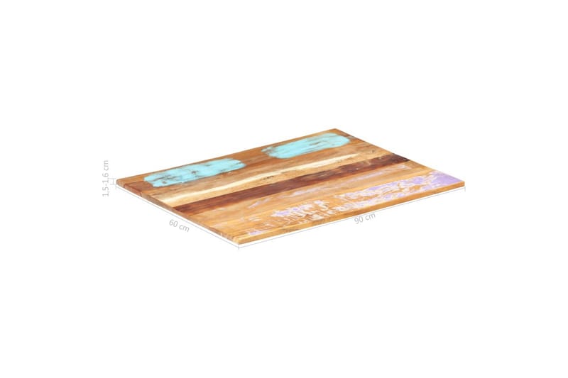 Rektangulär bordsskiva 60x90 cm 15-16 mm massivt återvunnet - Flerfärgad - Möbler - Bord & matgrupper - Bordstillbehör - Bordsskiva