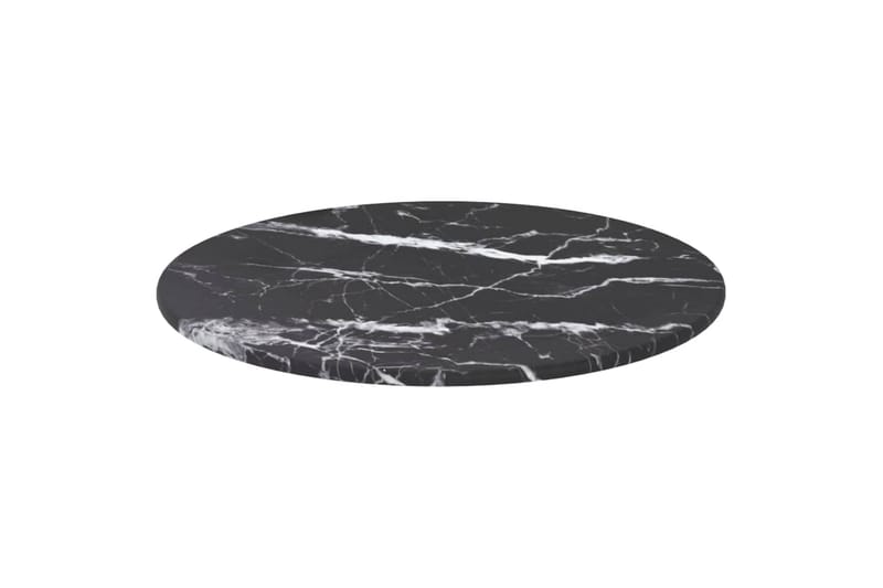 Bordsskiva svart Ã˜30x0,8 cm härdat glas med marmortextur - Svart - Möbler - Bord & matgrupper - Bordstillbehör - Bordsskiva
