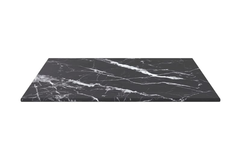 Bordsskiva svart 40x40 cm 6 mm härdat glas med marmortextur - Svart - Möbler - Bord & matgrupper - Bordstillbehör - Bordsskiva