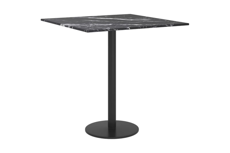 Bordsskiva svart 40x40 cm 6 mm härdat glas med marmortextur - Svart - Möbler - Bord & matgrupper - Bordstillbehör - Bordsskiva