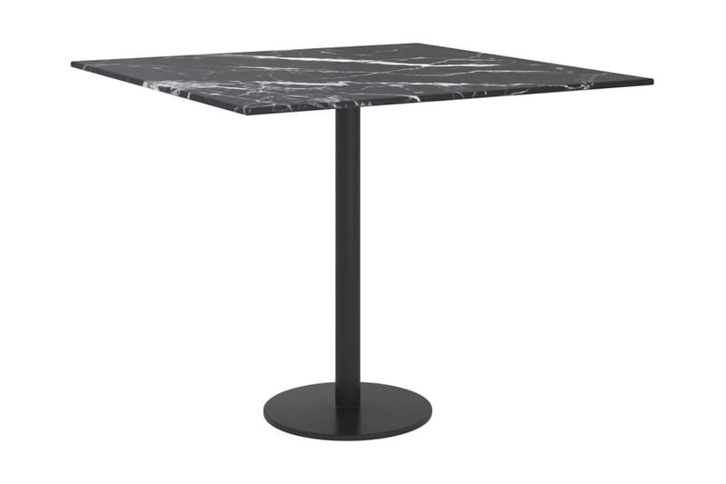Bordsskiva svart 50x50 cm 6 mm härdat glas med marmortextur - Svart - Möbler - Bord & matgrupper - Bordstillbehör - Bordsskiva