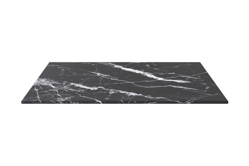 Bordsskiva svart 50x50 cm 6 mm härdat glas med marmortextur - Svart - Möbler - Bord & matgrupper - Bordstillbehör - Bordsskiva
