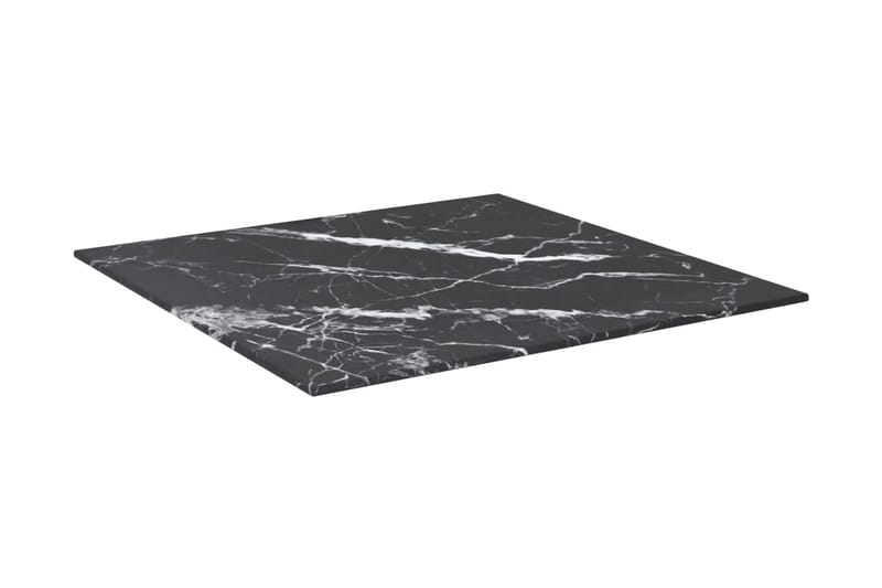 Bordsskiva svart 50x50 cm 6 mm härdat glas med marmortextur - Svart - Möbler - Bord & matgrupper - Bordstillbehör - Bordsskiva