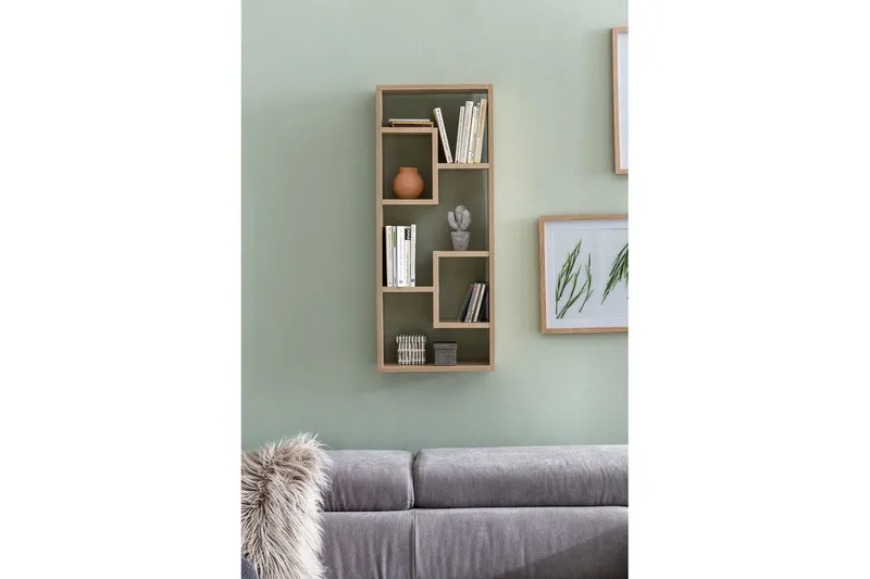 Vägghängd Bokhylla 15 cm i Ek - Beige - Förvaring - Hylla - Bokhylla