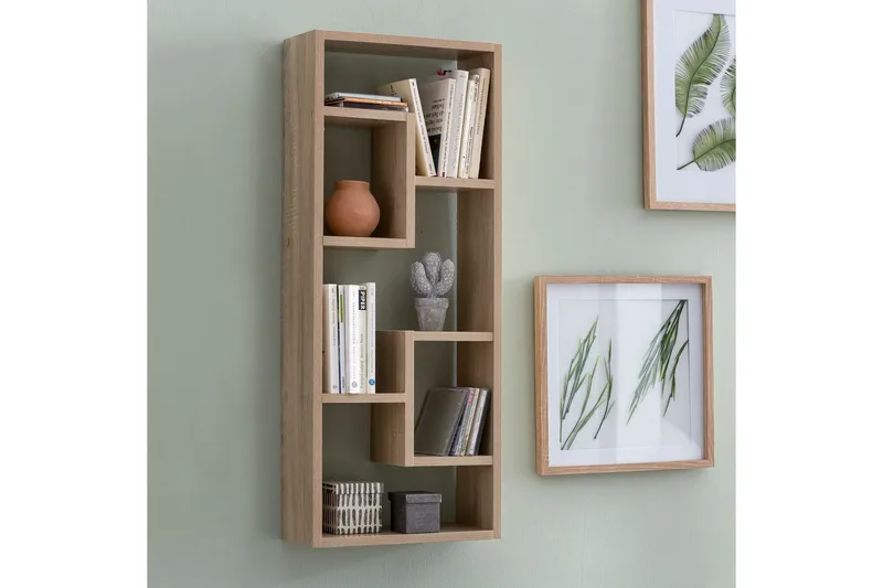 Vägghängd Bokhylla 15 cm i Ek - Beige - Förvaring - Hylla - Bokhylla