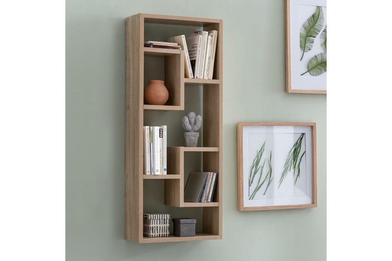 Vägghylla Wohnling melaminbelagd MDF, förvaringshylla, modern stil Sonoma - Sonoma - Möbler - Bord & matgrupper - Bordstillbehör - Iläggsskiva & klaff