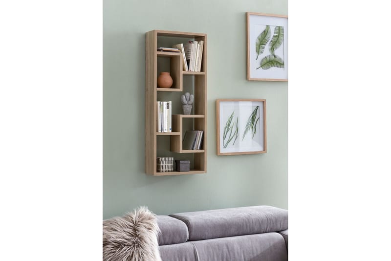 Vägghylla Wohnling melaminbelagd MDF, förvaringshylla, modern stil Sonoma - Sonoma - Möbler - Bord & matgrupper - Bordstillbehör - Iläggsskiva & klaff